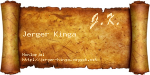 Jerger Kinga névjegykártya